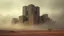 Placeholder: Massive brutalist architecture emerging from a desert landscape, fused with the ancient ksar structures of Ksar Ouled Soltane, partially hidden in dense fog. Monumental concrete forms mixed with traditional North African clay granaries, cinematic composition, ultra detailed, photorealistic, atmospheric lighting, dark surreal mood, mysterious scale, soft sandstorm haze, moody shadows, dystopian yet ancient feeling, high contrast, realistic textures, epic wide-angle shot, fog