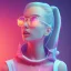 Placeholder: isometric clean art of super cute nerd girl wearing shades, neon lighting, soft lighting, soft pastel gradients, high definition, 3d icon clay render, blender 3d, studio lighting, god rays, octane render, unreal engine 5