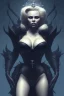 Placeholder: Pamela Anderson as evil queen in black leather, leather, busty, cleavage, angry, stern look. character design by cory loftis, fenghua zhong, ryohei hase, ismail inceoglu and ruan jia. unreal engine 5, artistic lighting, highly detailed, photorealistic, fantasy