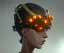 Placeholder: clamps squeezing a head, headache, headgear, robotic, placed on head with both hands