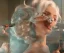 Placeholder: Marilyn Monroe, smokes a cigarette, cyberpunk2077, photorealistic illustration, 4k