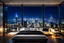 Placeholder: in luxury room in top floor of skyscrapper in moder city at night sky, ,city scape at backgrownd