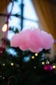 Placeholder: A plastic pink cloud floating in the christmas tree