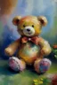 Placeholder: A friendly teddy bear painted in monet style