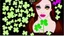 Placeholder: rave poster with Four-leaf clover girl with brown hair and catears