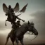 Placeholder: angel of death riding a horse, fantasy, 4k, 8k, highly detailed, cinematic, ultra photorealistic, ultra realistic, volumetric lighting, moody, gloomy