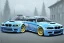 Placeholder: a true-to-life BMW M3 GT2, classic wheels, twin-color finishing, centered, intricate, extreme detailed, photorealism, center view, stylized random background, pivot on bmw, pen and color marker painting by cheryl kelley