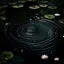 Placeholder: a raindrop creating one beautiful circle in a pond, dark colours