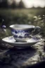 Placeholder: Create an image of a teacup and saucer in a serene setting, highlighting the delicate details that represent introversion and solitude.