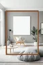 Placeholder: Mockup frame in living room interior with chair and decor,Scandinavian style.3d rendering