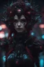 Placeholder: full body, enchanted punk girl, intricately detailed, eyes cybernetic, eyes holographic, darkred tones, 8k, macro photography, high lighting, intricate,