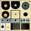 Placeholder: Lined up nightmare prospects, abstract surrealism, by Squeak Carnwath and Arthur Secunda, silkscreened mind-bending illustration; album cover art, asymmetric, Braille language glyphs, Away, off-set rule of thirds, guided by N(t)=N0⋅e−kt