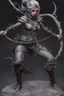 Placeholder: female gray skin, Shadar-Kai wielding a Whip made out of black thorns, clothes with a dark rose theme