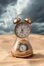 Placeholder: Sands clock with full of small tiny analog alarm clocks and digital clock in the background of cloudy stormy with the universe background look like time within time for eternity , great picture with high resolution and 4k quality