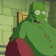 Placeholder: evil retired green man who is retired and green who is sitting on the simpsons couch has a large nose and is holding a duff beer with feet