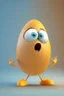 Placeholder: 3d egg character with hands and legs, cute like pixar character