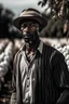 Placeholder: Black man in cotton farm