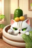 Placeholder: A fat palace cat getting a message in a spa, with cucumbers on eyes, relaxing,3d animation ,funny
