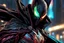 Placeholder: Spawn in 8k solo leveling shadow drawing style, close picture, rain, neon lights, intricate details, highly detailed, high details, detailed portrait, masterpiece,ultra detailed, ultra quality