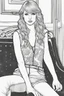 Placeholder: coloring pages of taylor swift for adults, Designs Black and white, No Shading