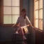 Placeholder: Study girl in university by the window ,movie, real photo realistic, unreal engine, cinematic lighting --ar 1:1 creative