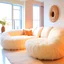 Placeholder: Very soft indoors, in a tube,white colors, soft fluffly carpet, woollen sofa, cotton, very relaxing