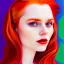 Placeholder: Photo of a gorgeous young lena katina, beautiful face, multi-hued red hair; in the style of martine johanna, draped in flowing fabric, colorful energetic brush strokes, realistic, sharp focus, 8k high definition, insanely detailed, intricate, elegant, art by martine johanna and artgerm