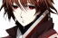 Placeholder: Detailed pretty anime boy, brown hair with blonde strips, keep head in frame, headshot, glaring, brown eyes, covered in bandages, looking serious, illustration, digital painting, only one character, color scheme red, wearing many bandages, Osamu Dazai inspired, anime inspired, manga, dazai, red hair, Chuuya, pretty, scruffy, angry, brooding, manga inspired, small nose, long lower eyelashes, handsome, widows peak, headshot, glaring, cute, wearing a bandage on neck, small nose, scruffy hair