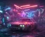 Placeholder: scrap yard , neon lights, cyberpunk art, 8k , extremely detailed, high resolution, dark, burning, hot girl