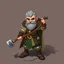 Placeholder: Male Fantasy RPG character, chaabi kawaii proportions, lord of the rings inspiration, bearded with hammer, isometric game