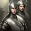 Placeholder: Portrait of a pretty prince in armor without beard. Has grey eyes, dark hair