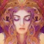 Placeholder: portrait,"Insanely detailed photograph of a beautiful Queen of the light Goddess,gorgeous clean face, highly intricate dress,intricately designed colorful mardigras decorations in hair,ominous,elegant, highly detailed hair, digital painting, artstation, concept art, smooth, sharp focus, illustration, art by artgerm and greg rutkowski, alphonse mucha,Dan witz, 8 k,looking downward,album cover art,fantasy