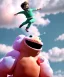 Placeholder: Ultra realistic clouds sky scene, medium shot view, portrait, sweet Peter Pan Childs, free jumping flying, trinkets, monster hair, jelly beans, inflatable helmet, smile, happy, Wes Anderson style, inflatable color clothing, extreme, wind, clouds sea, 20,000 feet altitude, stratosphere, soft color, highly detailed, unreal engine 5, ray tracing, RTX, lumen lighting, ultra detail, volumetric lighting, 3d, finely drawn, high definition, high resolution.