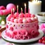 Placeholder: Birthday pink cake, birthday foods