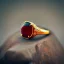 Placeholder: a red stone ring, Bokeh, shallow depth of field, blur, out-of-focus background, Macro lens, highly detailed