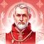 Placeholder: Man, cardinal, face portrait, short beard, red collar, religious, red biretta, game avatar, portrait, illustration