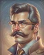 Placeholder: Best quality, masterpiece, ultra high definition, Retro Futuristic,man, mustache, Comic style