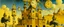 Placeholder: A yellow castle with clocks in daylight painted by Salvador Dali