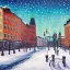 Placeholder: Stockholm in snow painted by outsider artist