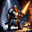Placeholder: The dwarf from AD&D stood valiantly in his leather armor, gleaming under the dim light of the torch-lit cavern. His full metal helmet obscured his face, but his determination shone through his eyes. In his hands, he wielded a long halberd, its blade sharp and menacing, ready to strike down any foe that dared to challenge him.