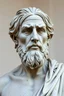 Placeholder: Statue antique d'un philosophe moderne, cheveux mi long, une barbe naissante, un homme mince le visage émacié, avec un style contemporain. Grèce antique, décor naturelle, lumière naturelle, très détaillé, très intriqué, très réaliste.