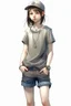 Placeholder: 13 years girl, tomboy dress, realistic style