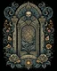 Placeholder: ornate gravestone tattoo design, traditional tattoo style, t-shirt design, fantasy art, digital painting, clean dark background, 8K