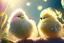 Placeholder: Very fluffy bird couple love, flora, in sparkling sunshine Weight:1 detailed matte painting Weight:0.9