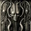 Placeholder: HR Giger's biomechanical art often features dark, erotic, and surreal elements that can be interpreted as having BDSM (bondage, discipline, dominance, submission, sadism, and masochism) undertones. The fusion of organic and mechanical forms in Giger's work can evoke a sense of power dynamics, control, and submission, which are common themes in BDSM. Giger's art, including his famous creation, the biomechanical alien from the "Alien" film series, is known for its sexual and fetishistic imagery.