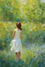 Placeholder: in the garden on a sunny day, in the style of Sheila Legge