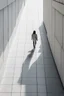 Placeholder: Person walking with minimalist far perspective.