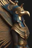 Placeholder: Egyptian god Horus side profile, full body shot, light, intricate, elegant, volumetric lighting, digital painting, highly detailed, artstation, sharp focus, illustration, (intricate details), elegant, wise, beautiful, cinematic lighting