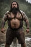 Placeholder: full figure shot, very realistic photography, ugly dirty wet tired chubby stocky gipsy 35 years old , very oiled body, very detailed, dim light, view from below, short beard, emotive eyes, dreadlocks, tattoo, bullneck, mature barely burly bearded muscled and robust , bulging pants, seamlessly blending big masculine forms , editorial ambiance, cross-processing effects, big shoulders, ambient occlusion , bright shiny light, impressive composition, volumetric light