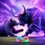 Placeholder: brightly coloured 3D infinity symbol ∞, bull with horns on right fighting with a bear on left, bull is winning, DSLR with a 80mm lens f/16 and a slow shutter speed of 1/15s, realistic photograph, striking, neon, vibrant, chiaroscuro, dramatic, captivating, high-tech, powerful, fantasy, beautiful, octane render, 16k post-production, award-winning photo: atmospheric: commanding: clarity: ultra quality: striking: brilliance: stunning colors: amazing depth